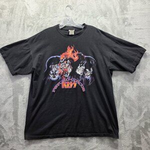 Vintage KISS Shirt Mens Extra Large Black Psycho Circus 1998 Band Graphic 90s